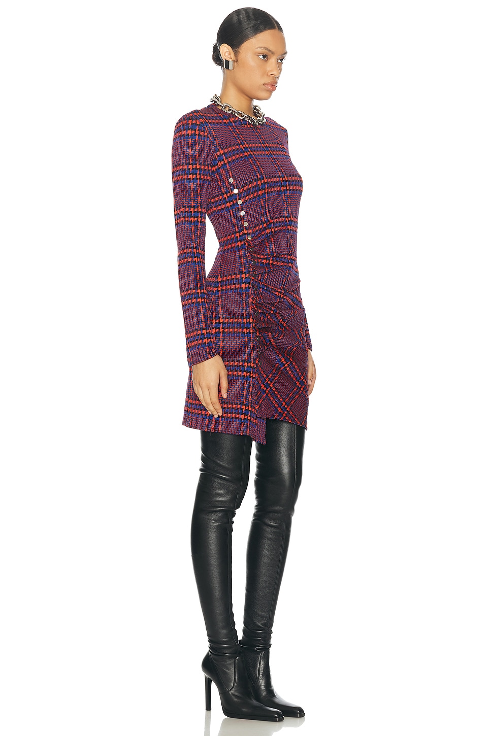 RABANNE LONG SLEEVE MINI DRESS 