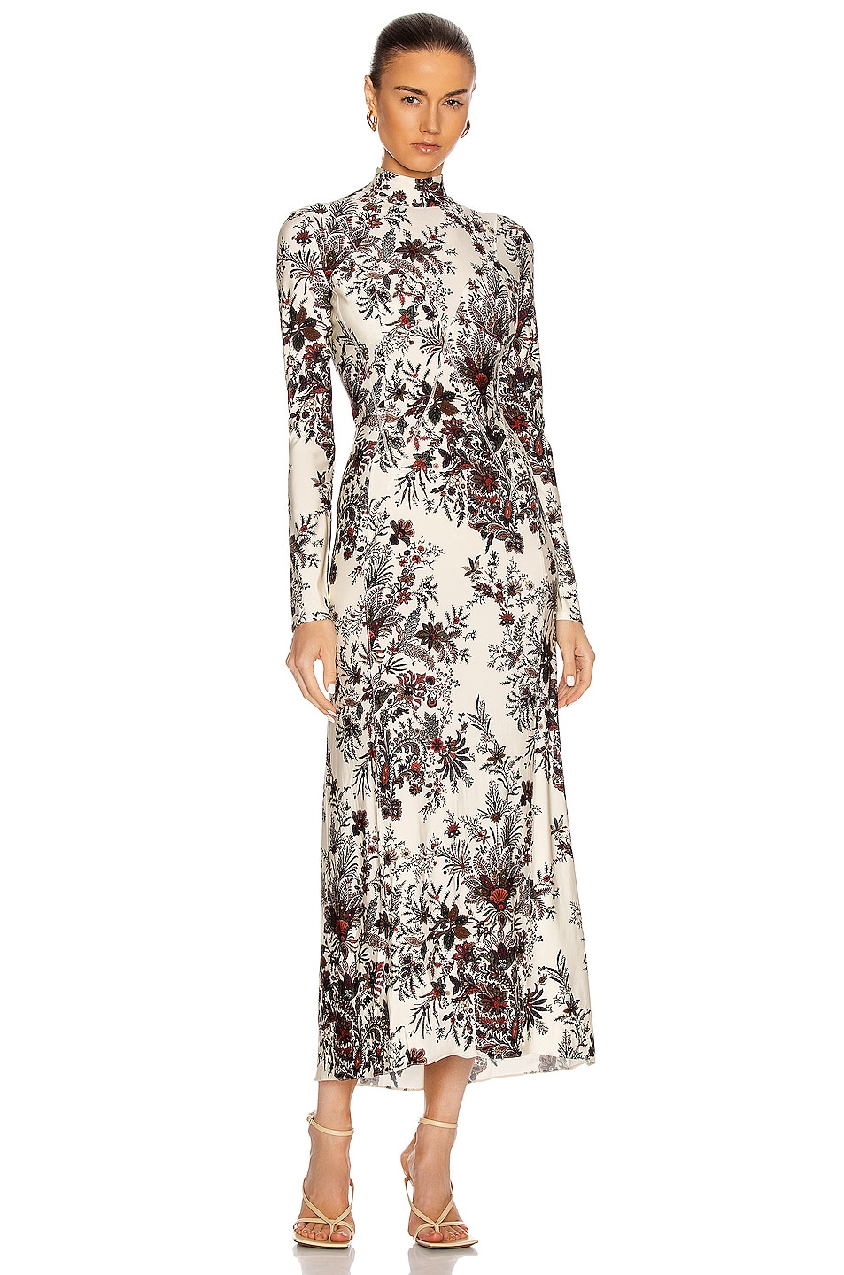 Image 1 of RABANNE Long Sleeve Maxi Dress in Ivory 70s Paisley