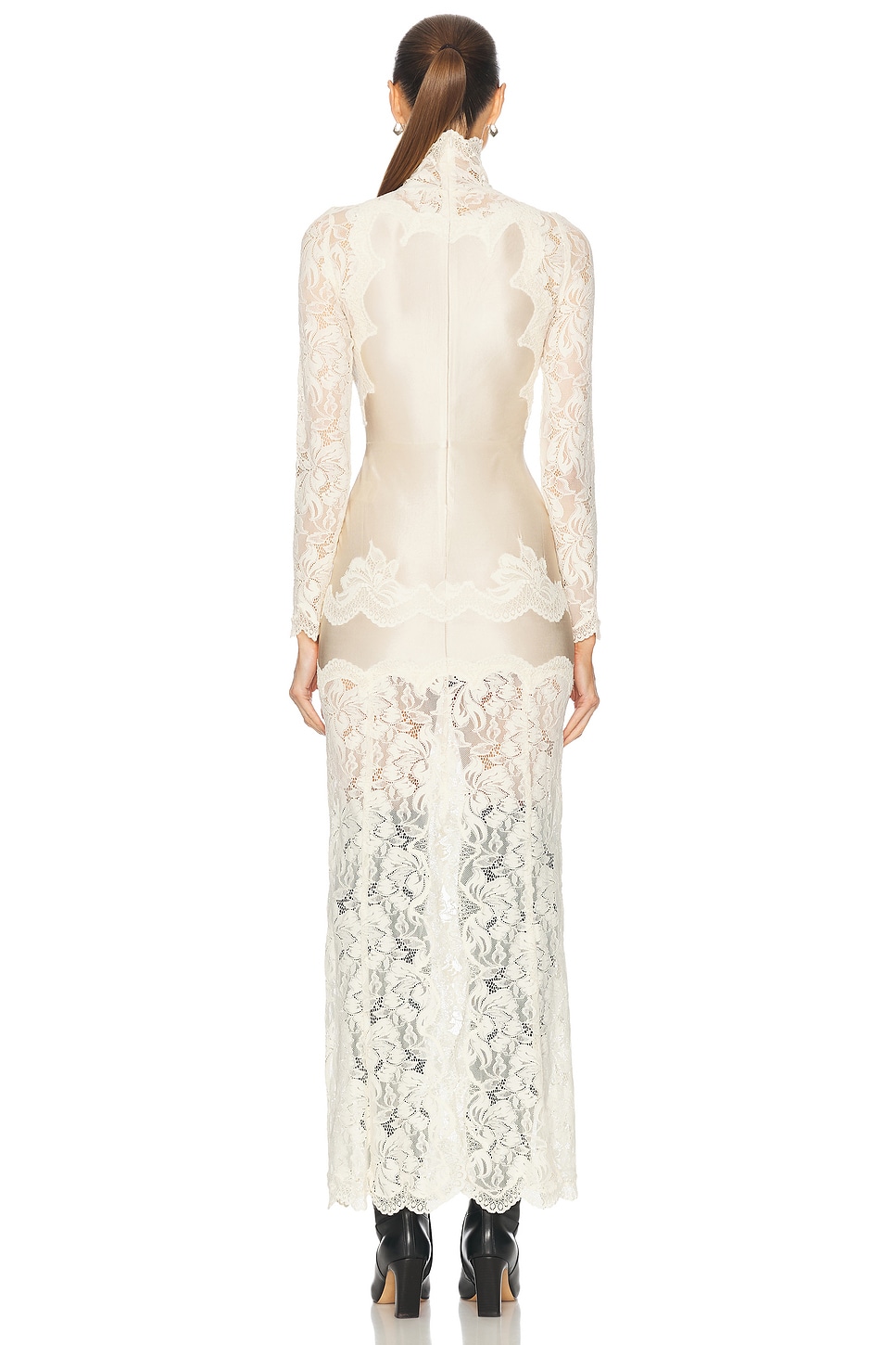 Rabanne Turtleneck Lace Long Dress thumbnail