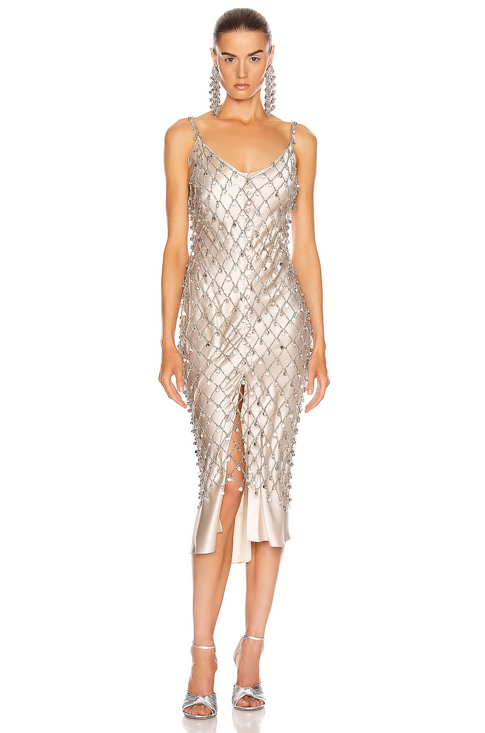 Image 1 of RABANNE Crystal Net Dress in Nickel