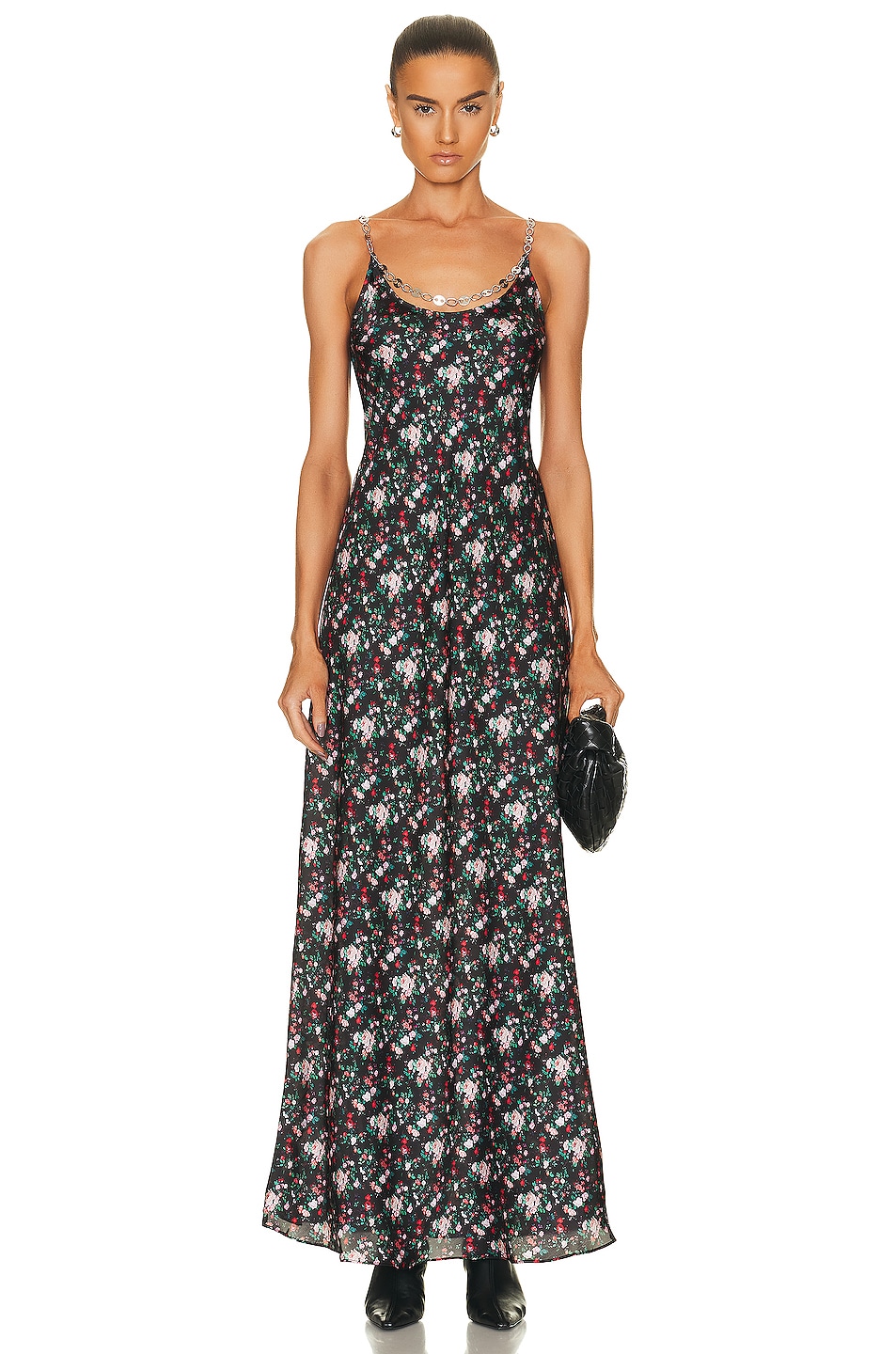 Image 1 of RABANNE Sleeveless Maxi Dress in Black Xs Rose Garden