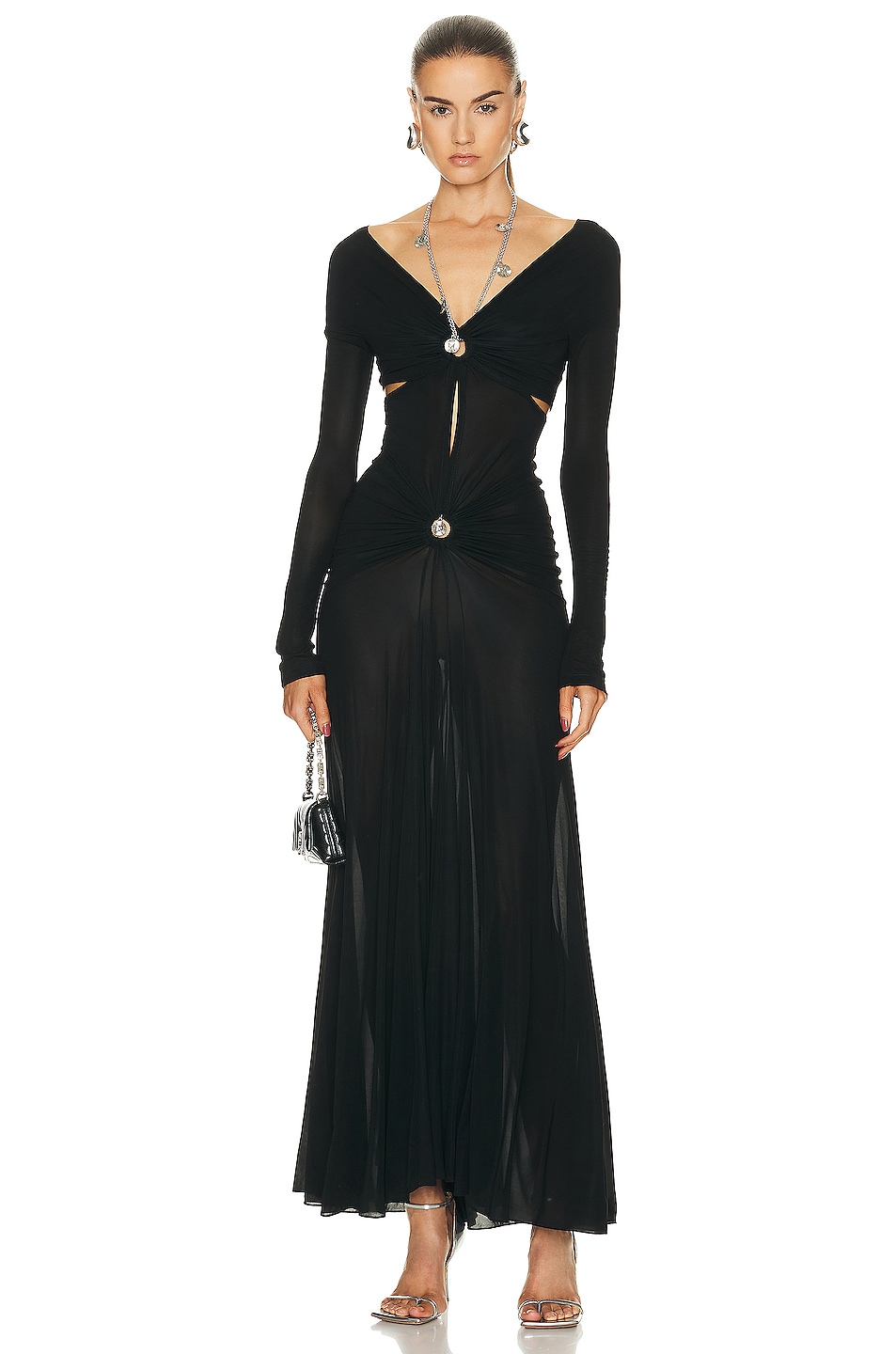 Image 1 of RABANNE Robe Dress in Black