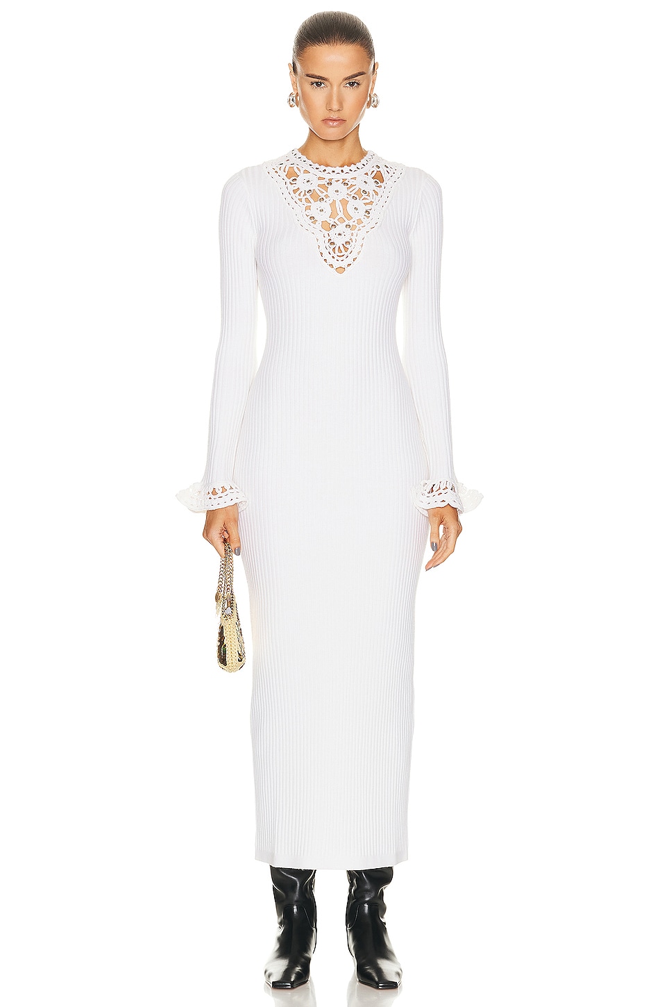Image 1 of RABANNE Long Sleeve Dress in White