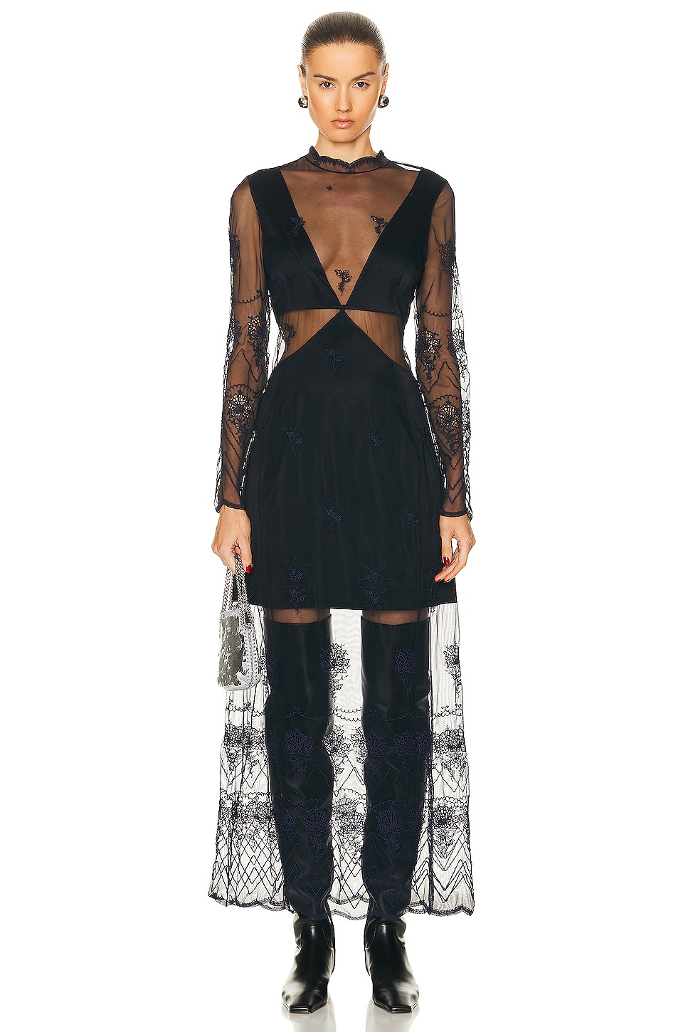 Image 1 of RABANNE Embroidery Maxi Dress in Midnight