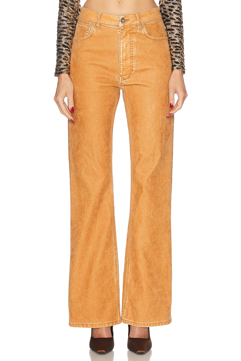 Image 1 of RABANNE Straight Leg Jeans in New Caramel