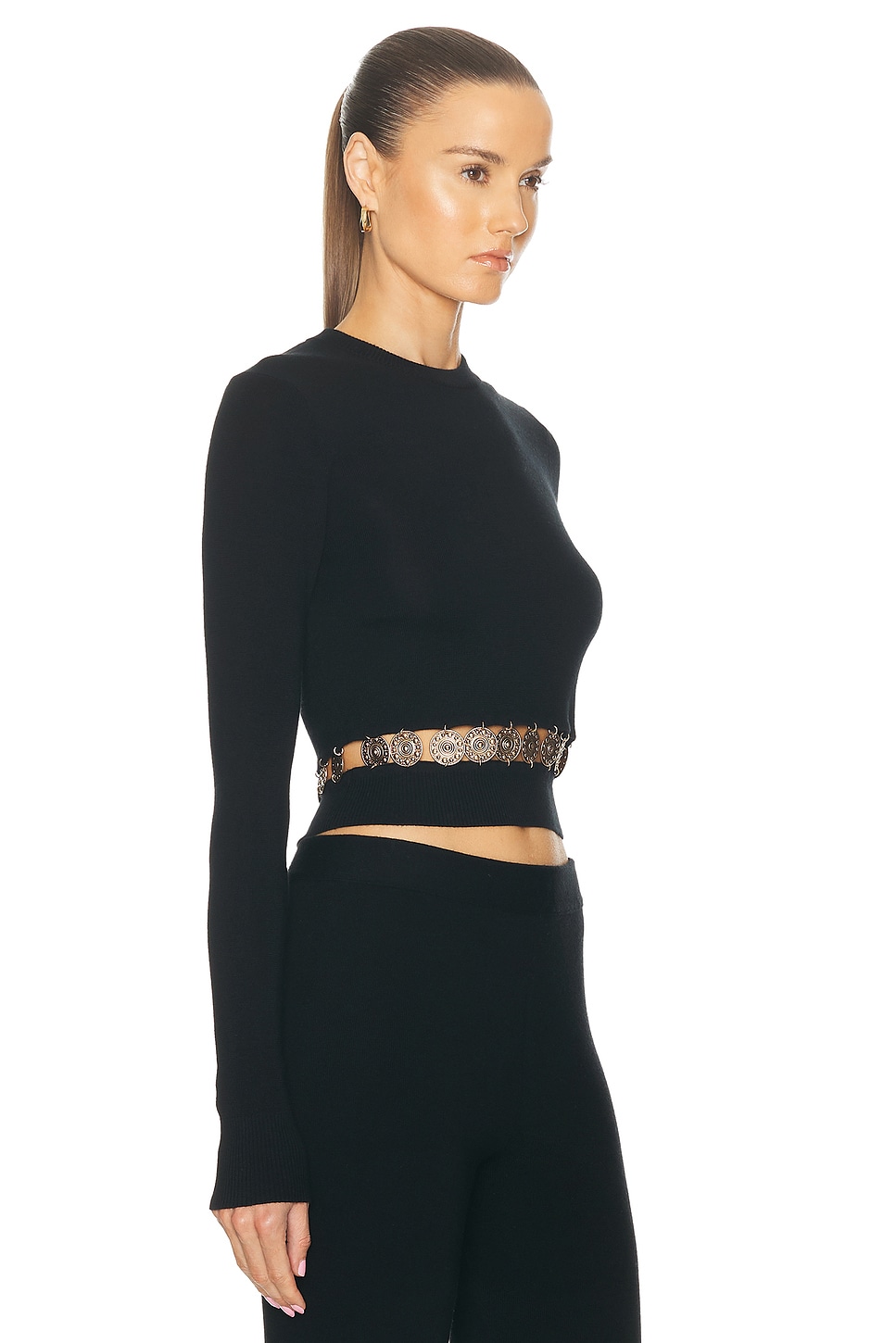 Shop Rabanne Embellished Sweater In Black