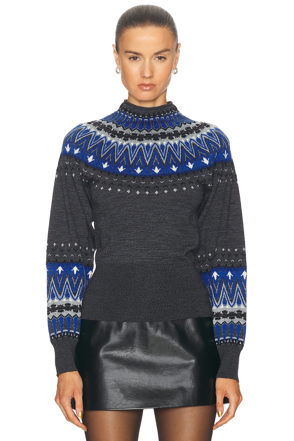 Image 1 of RABANNE Pullover Cardigan in Dark Grey