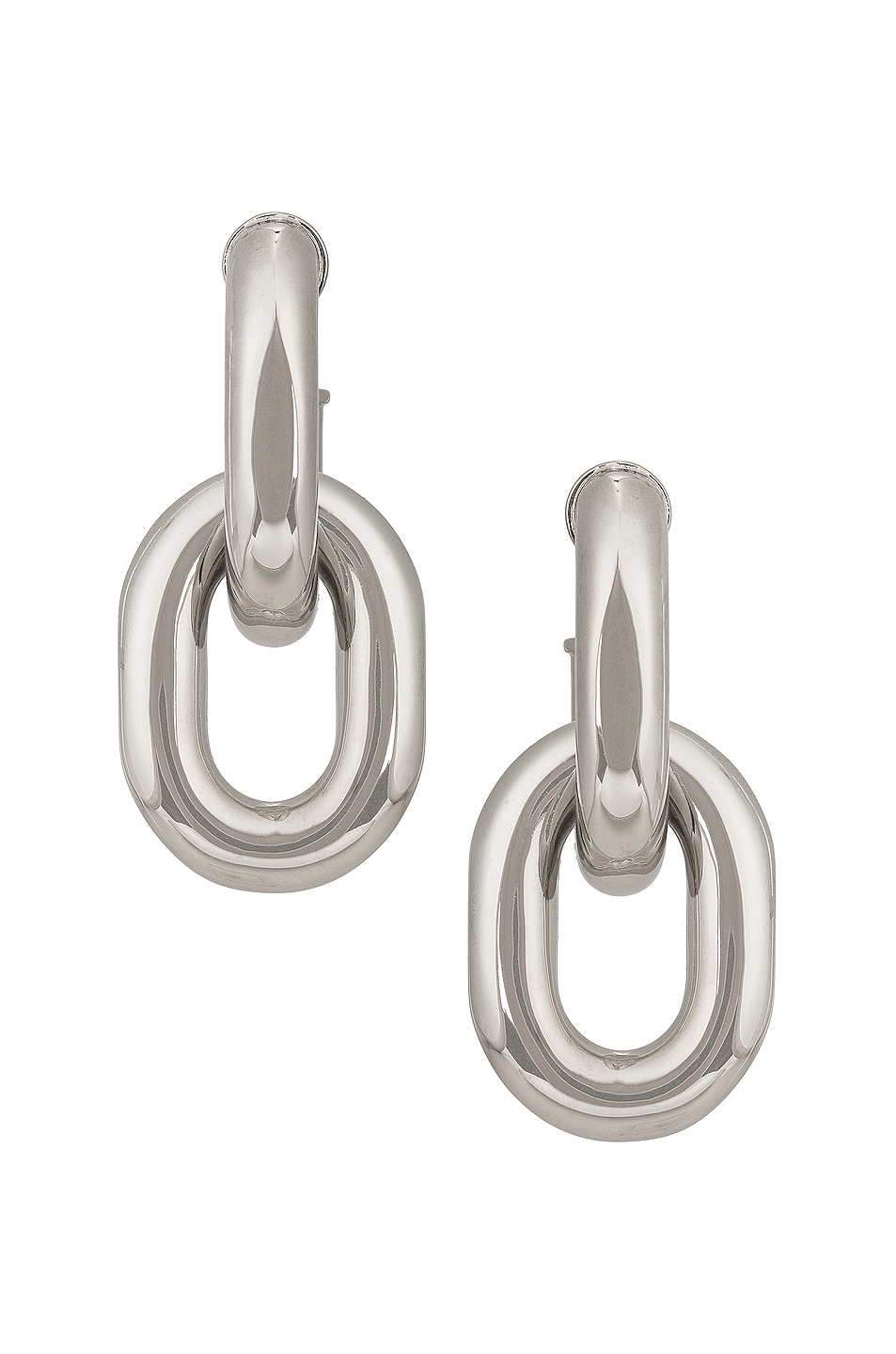 Image 1 of RABANNE XL Link Hoop Earrings in Silver