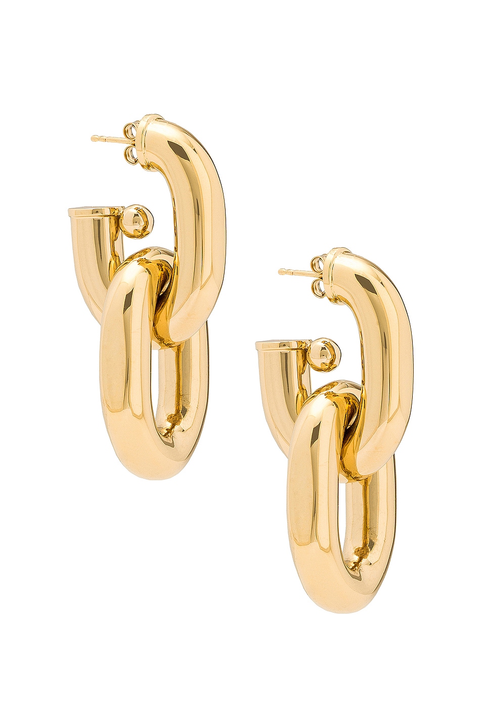Image 1 of RABANNE XL Link Hoop Earrings in Gold