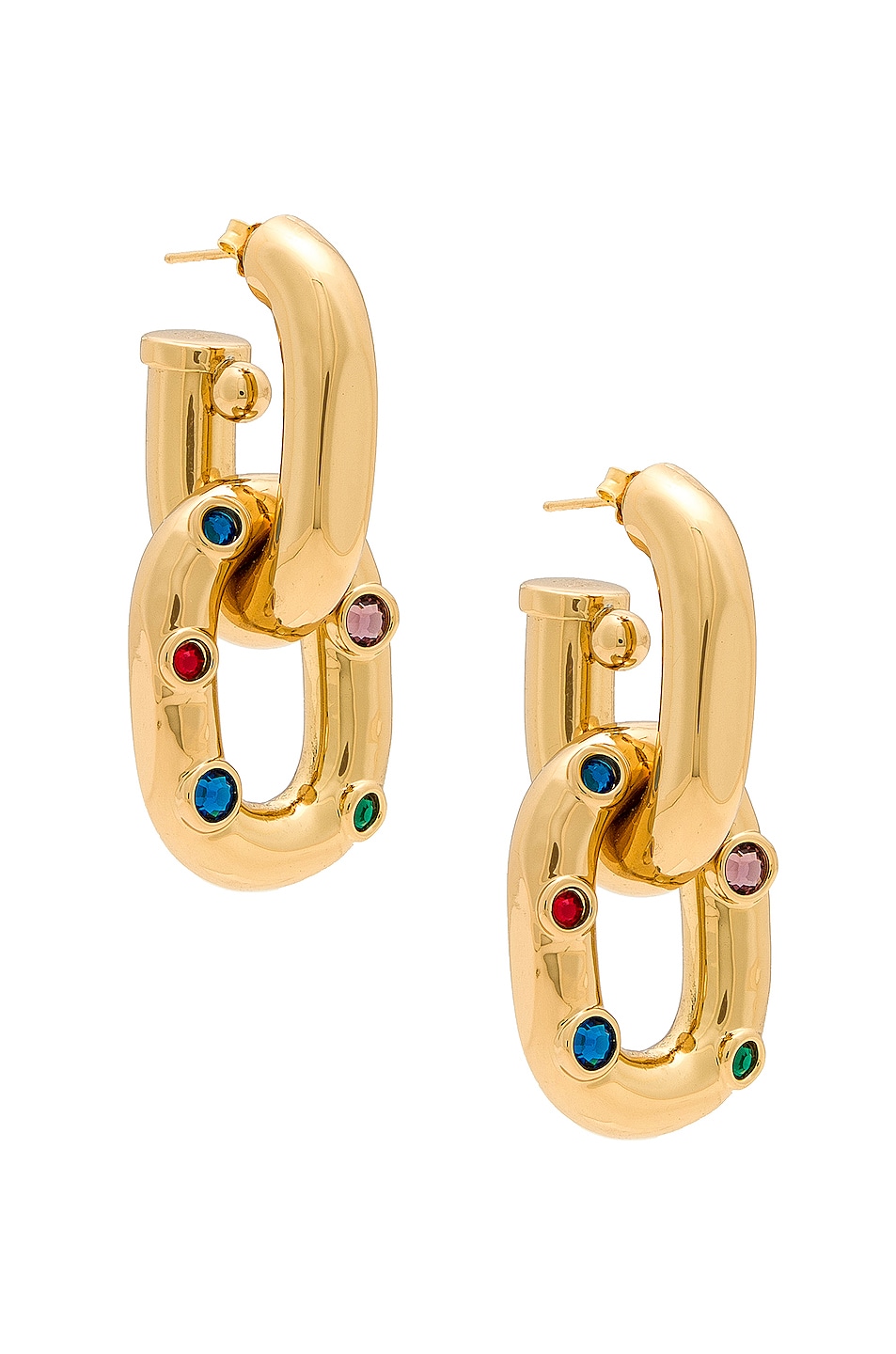 Image 1 of RABANNE XL Link Earrings in Multi Gold