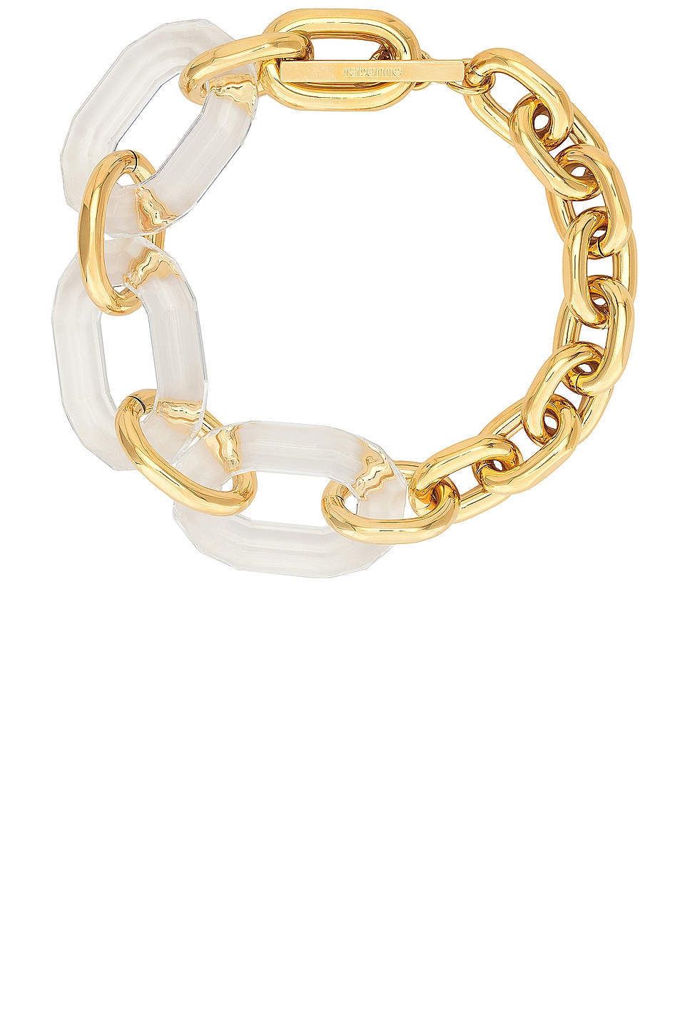 Image 1 of RABANNE Link Necklace in Gold & Transparent