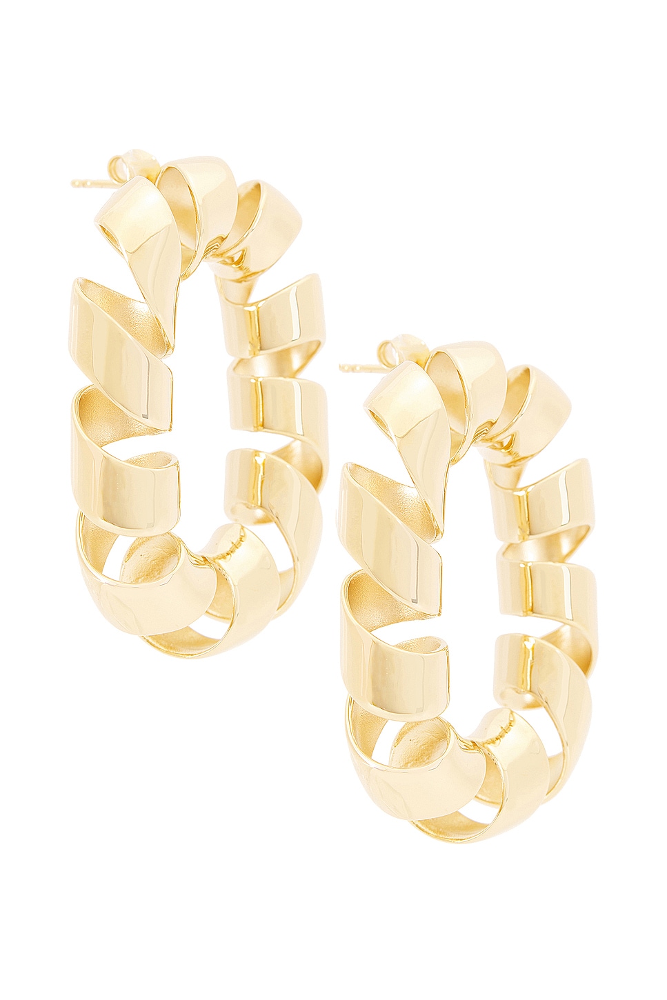 Image 1 of RABANNE XL Link Twist Earrings in Gold