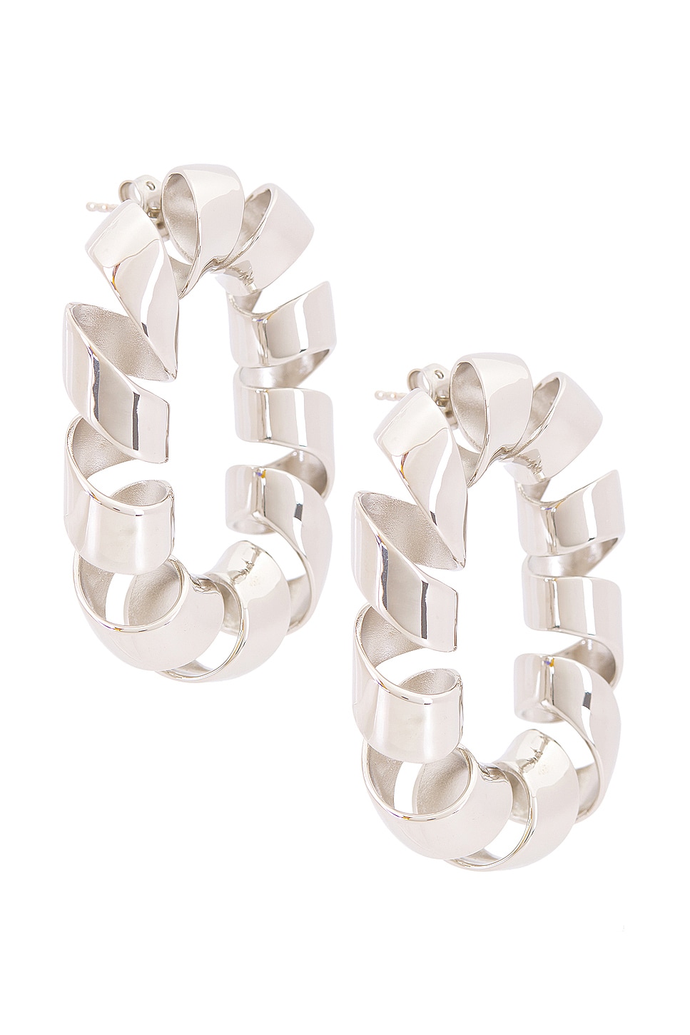 Image 1 of RABANNE XL Link Twist Earrings in Silver