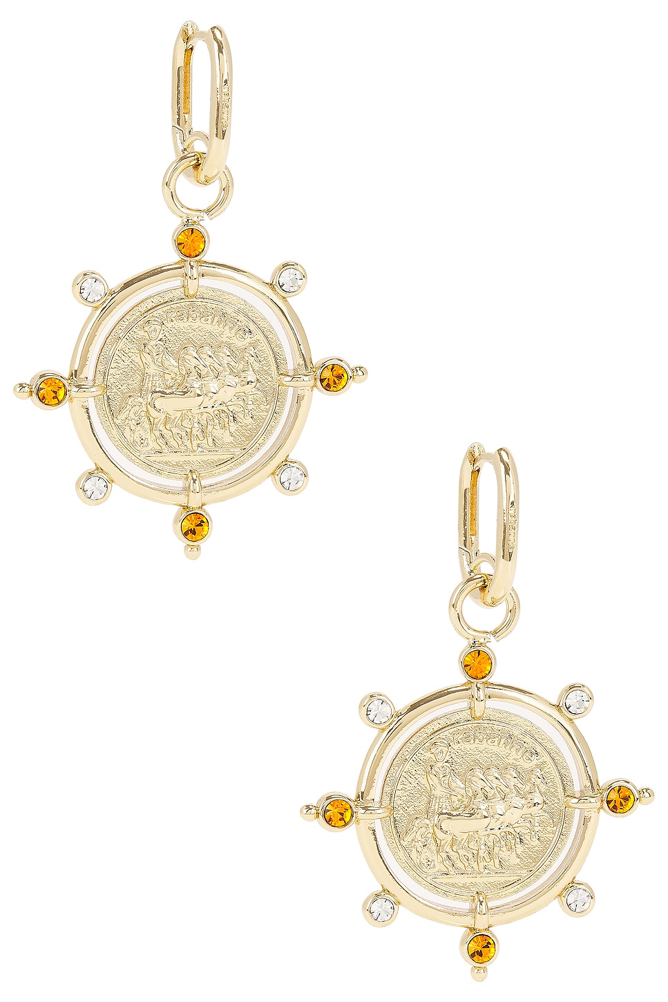 Image 1 of RABANNE Summer Sun Medals Earrings in Gold