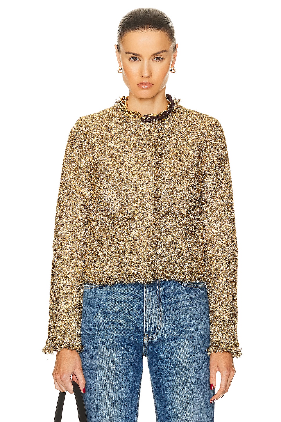 Image 1 of RABANNE Crystal Jacket in Gold