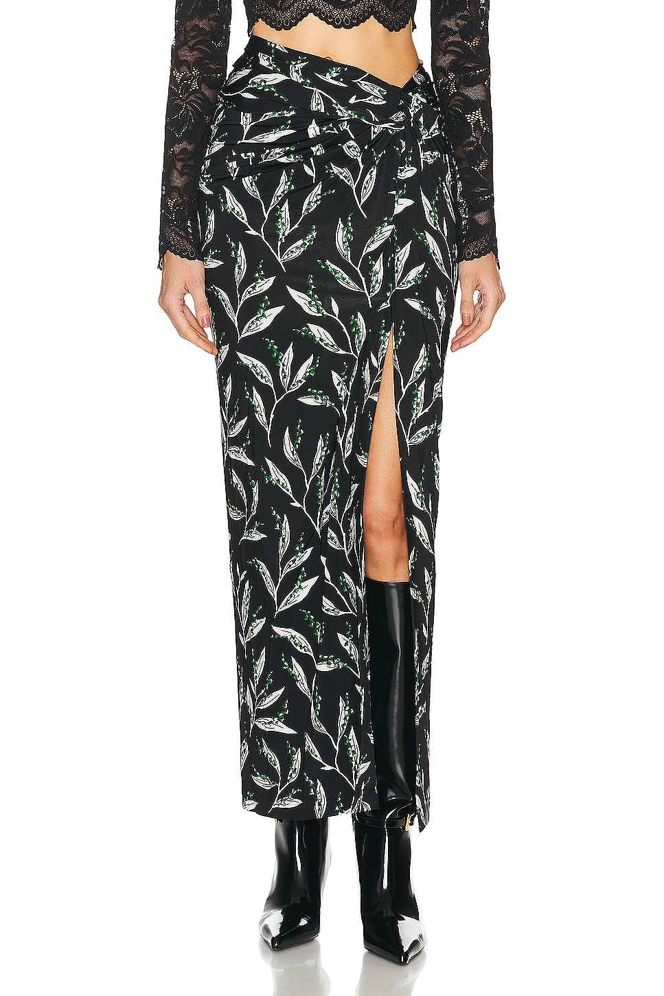 Image 1 of RABANNE Printed Viscose Skirt in Muguet Noir