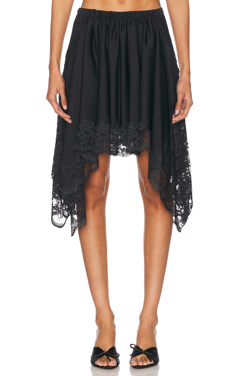 RABANNE SATIN LACE SKIRT 