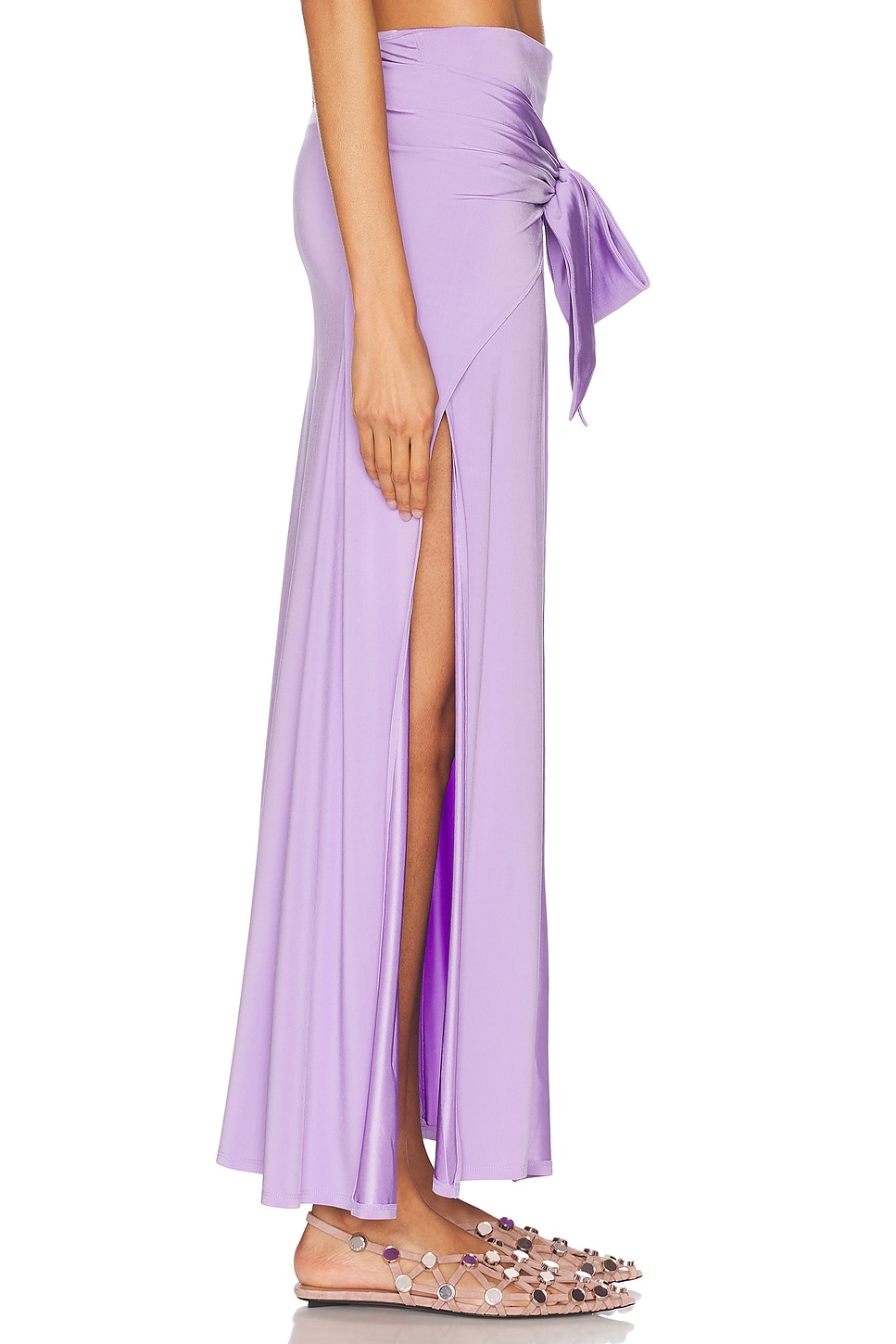 Rabanne Tie Maxi Skirt In Purple