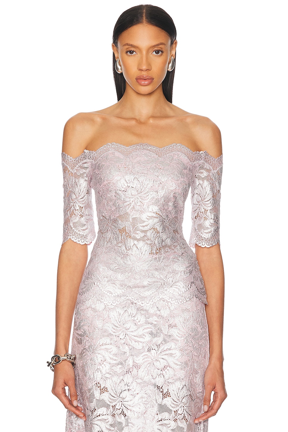 Off Shoulder Lace Top in Blush