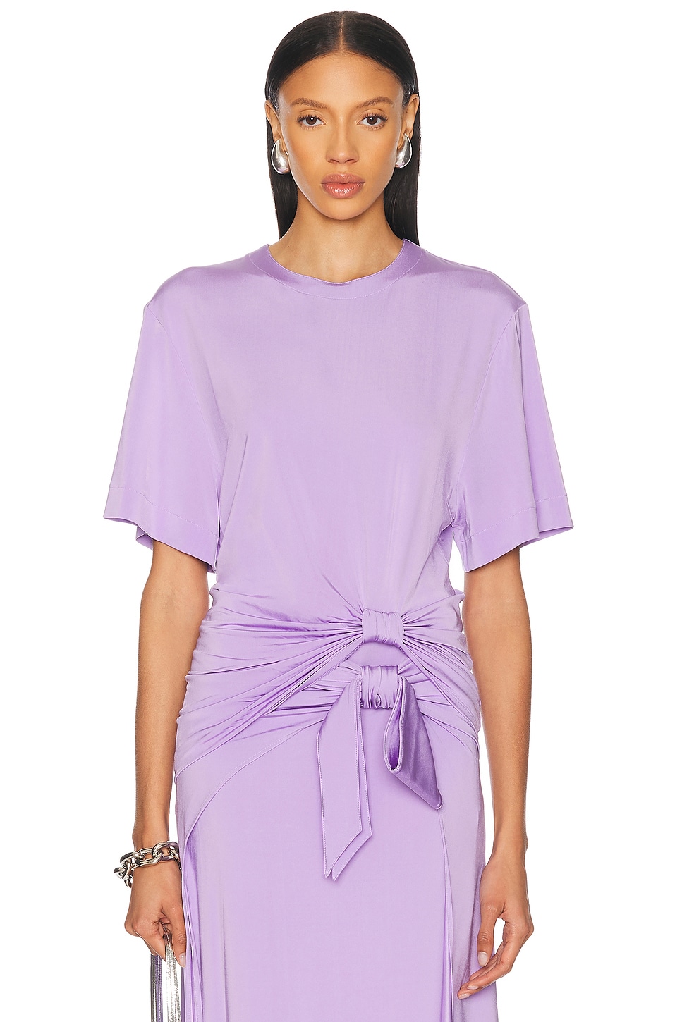 Rabanne Tie Short Sleeve Top