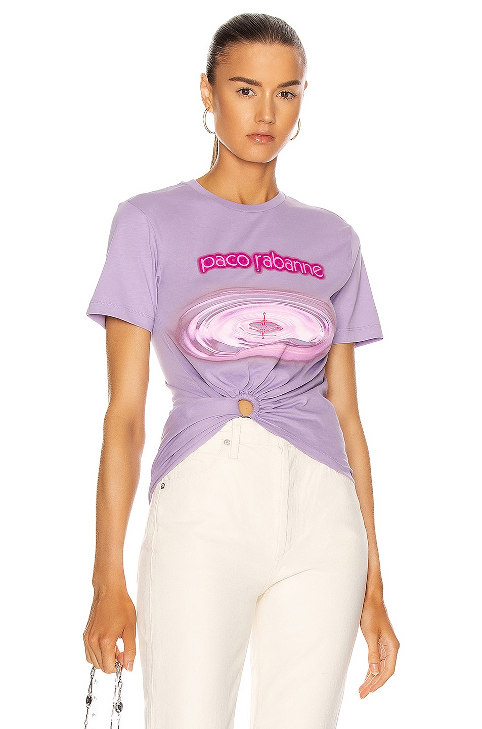 Image 1 of RABANNE T Shirt With Ring Detail in Purple