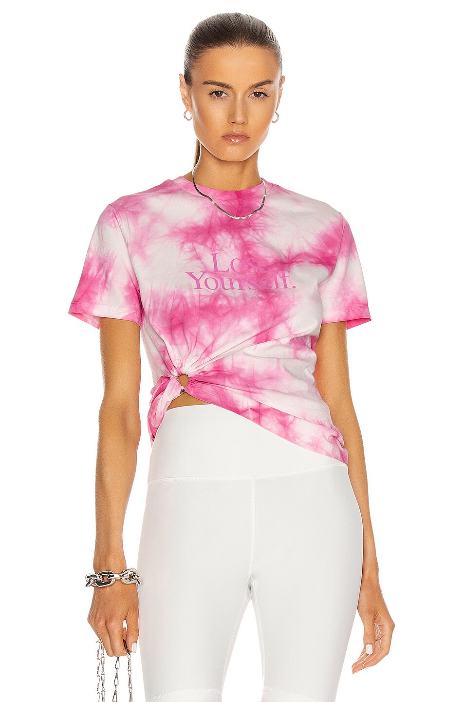 Image 1 of RABANNE Lose Yourself Tie Dye Tee Shirt in Rose
