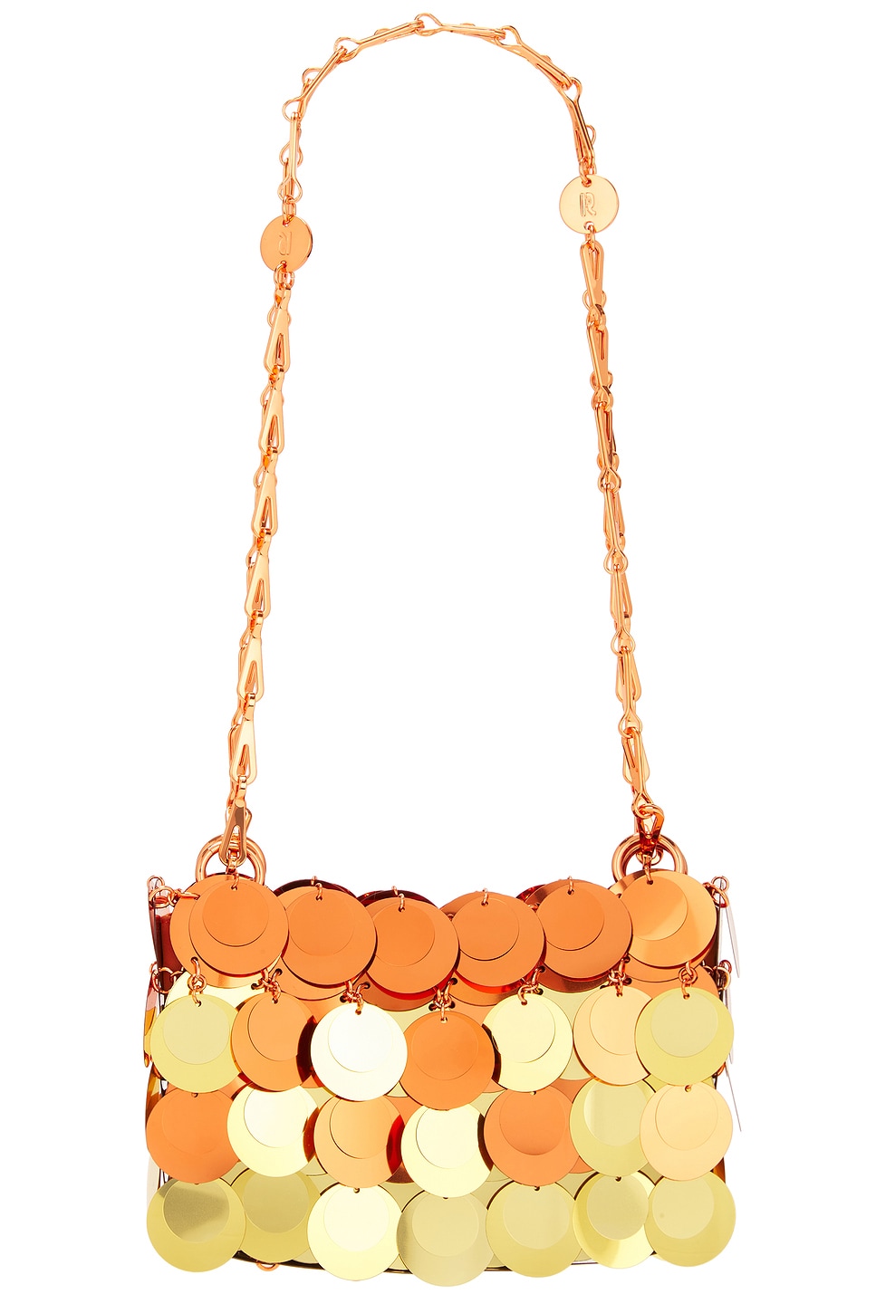 Shop Rabanne Pendant Shoulder Bag In Copper & Gold