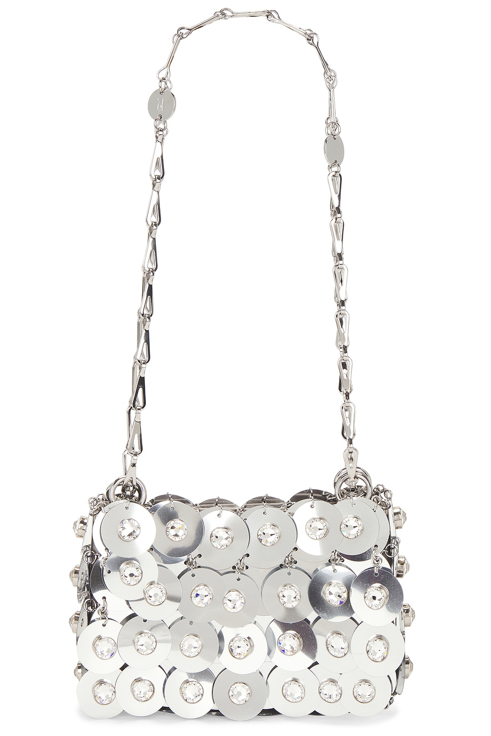 Metal Chain Shoulder Bag in Metallic Silver