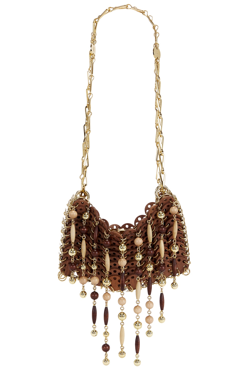Rabanne Nano Shoulder Bag In Brown