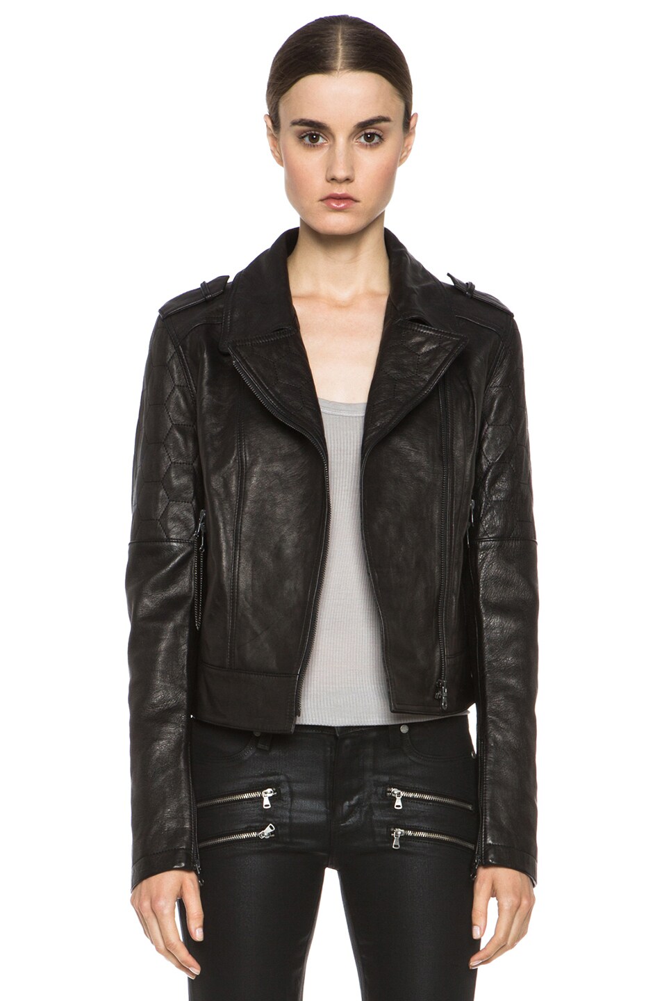 Image 1 of Isabel Marant Sacha Leather Jacket in Black