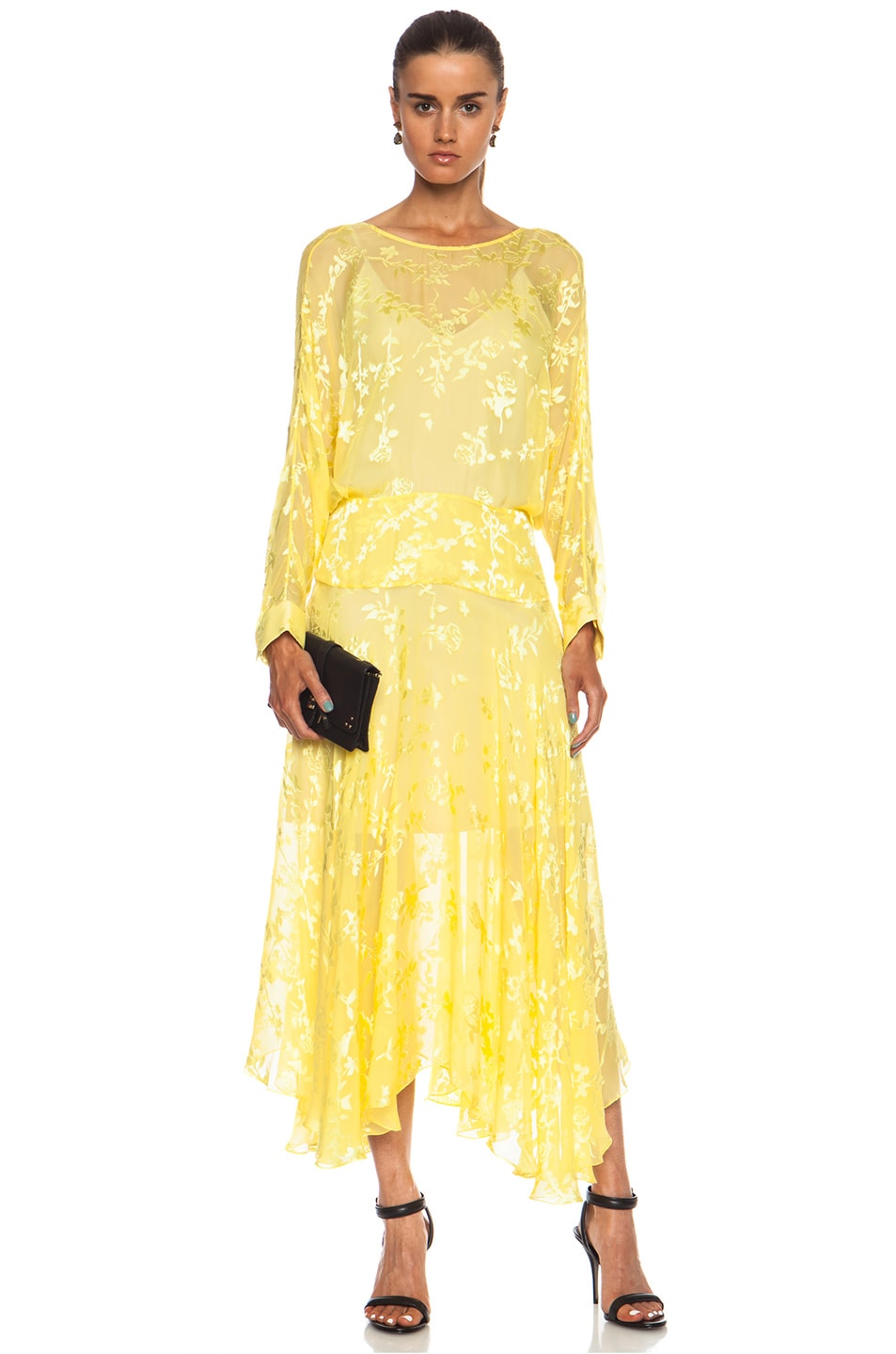 Image 1 of Preen by Thornton Bregazzi Norma Silk-Blend Dress in Yellow