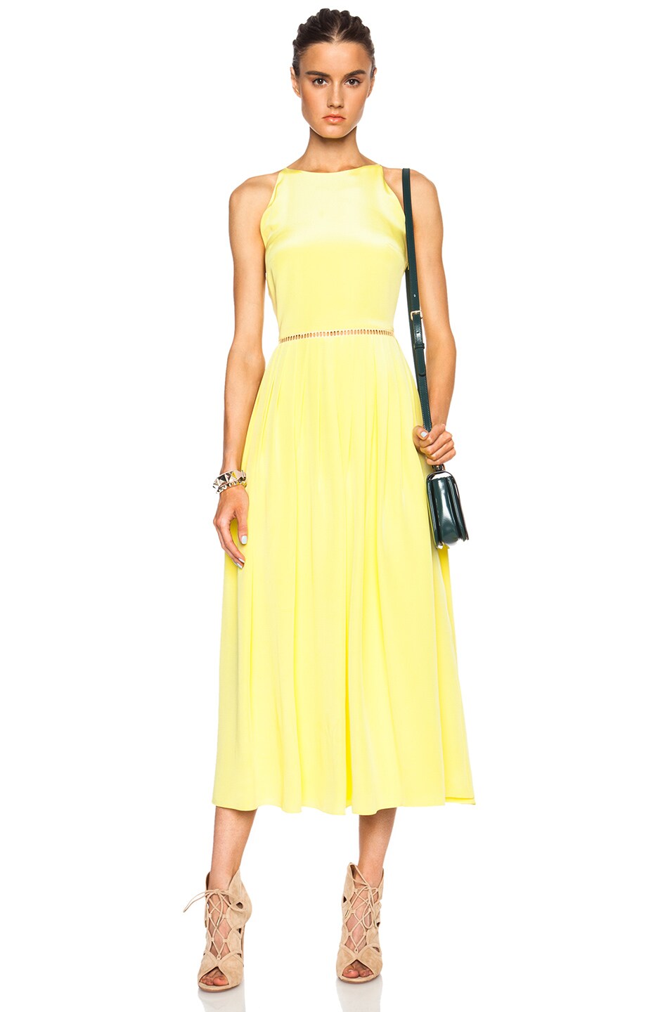 Image 1 of Preen by Thornton Bregazzi Pansy Silk Dress in Yellow