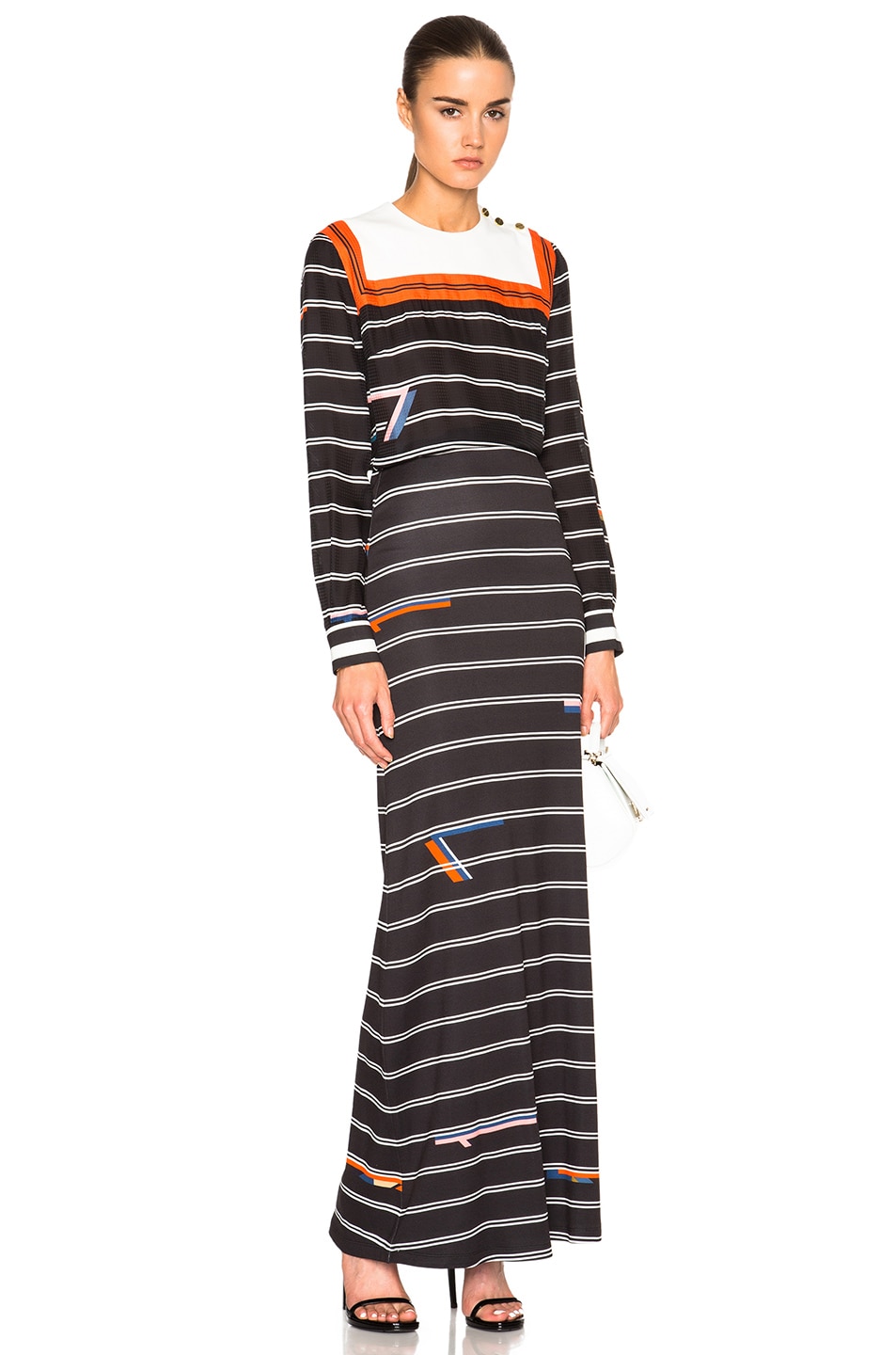 Image 1 of Preen by Thornton Bregazzi Reda Dress in Black Stripe