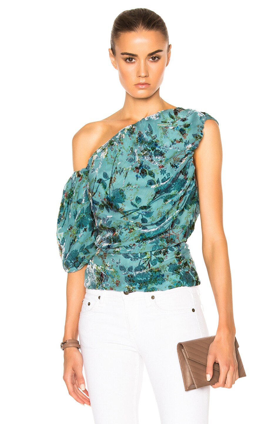 Image 1 of Preen by Thornton Bregazzi Scarlet Top in Flower Ring Blue