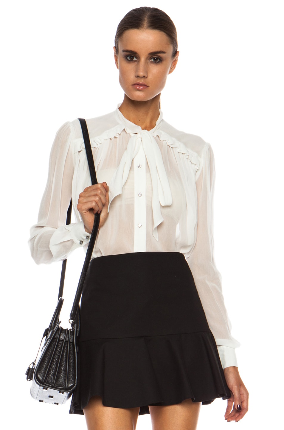 Image 1 of Preen by Thornton Bregazzi Catch Silk Blouse in Ivory