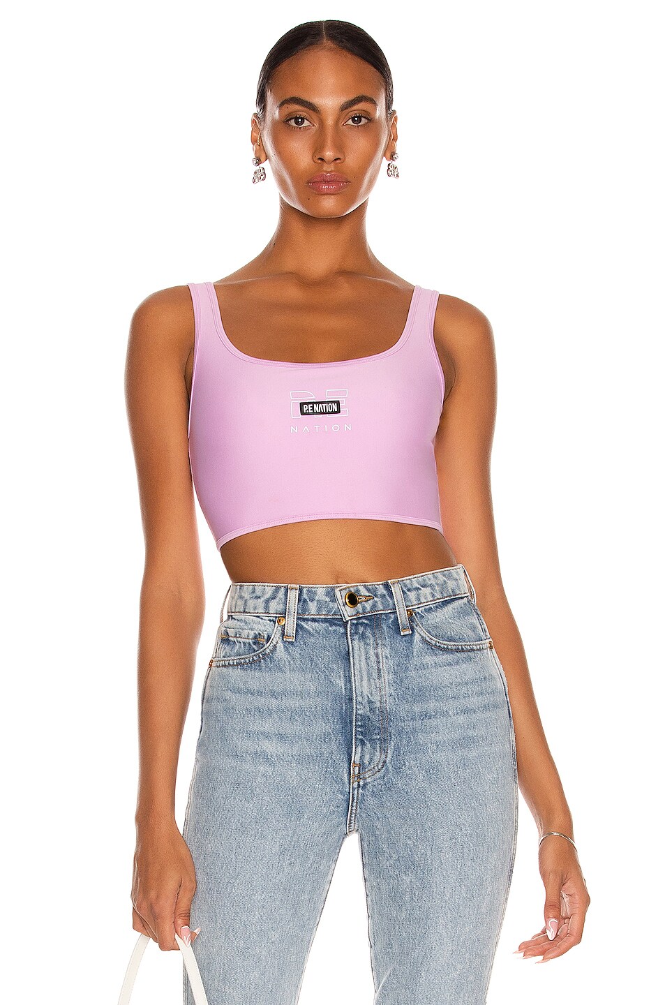 Image 1 of P.E Nation Grand Stand Sports Bra in Orchid Bloom