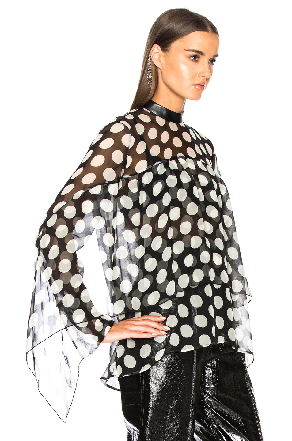 Petar Petrov Elah Blouse in White & Black | FWRD