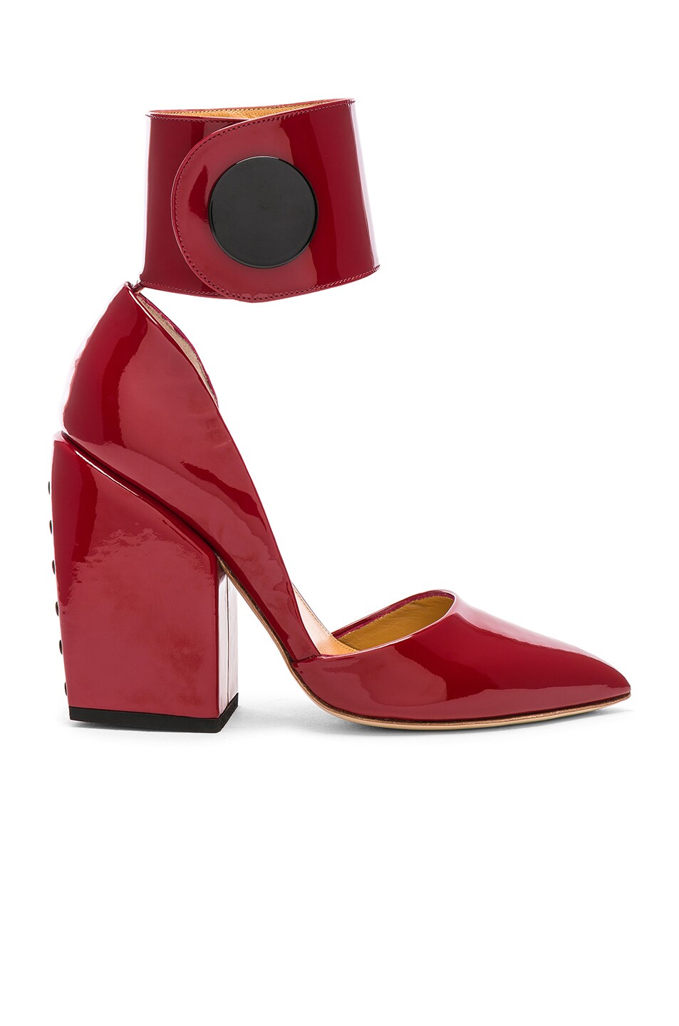 Image 1 of Petar Petrov Patent Leather Sally Toe Pumps in Red Patent & Black