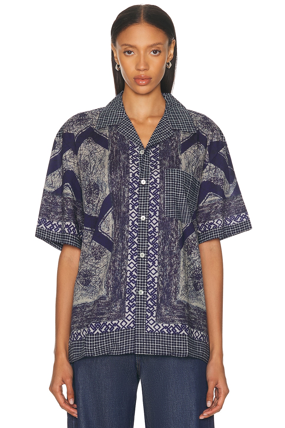 Image 1 of Pierre-Louis Mascia Short Sleeve Shirt in Blue Multi