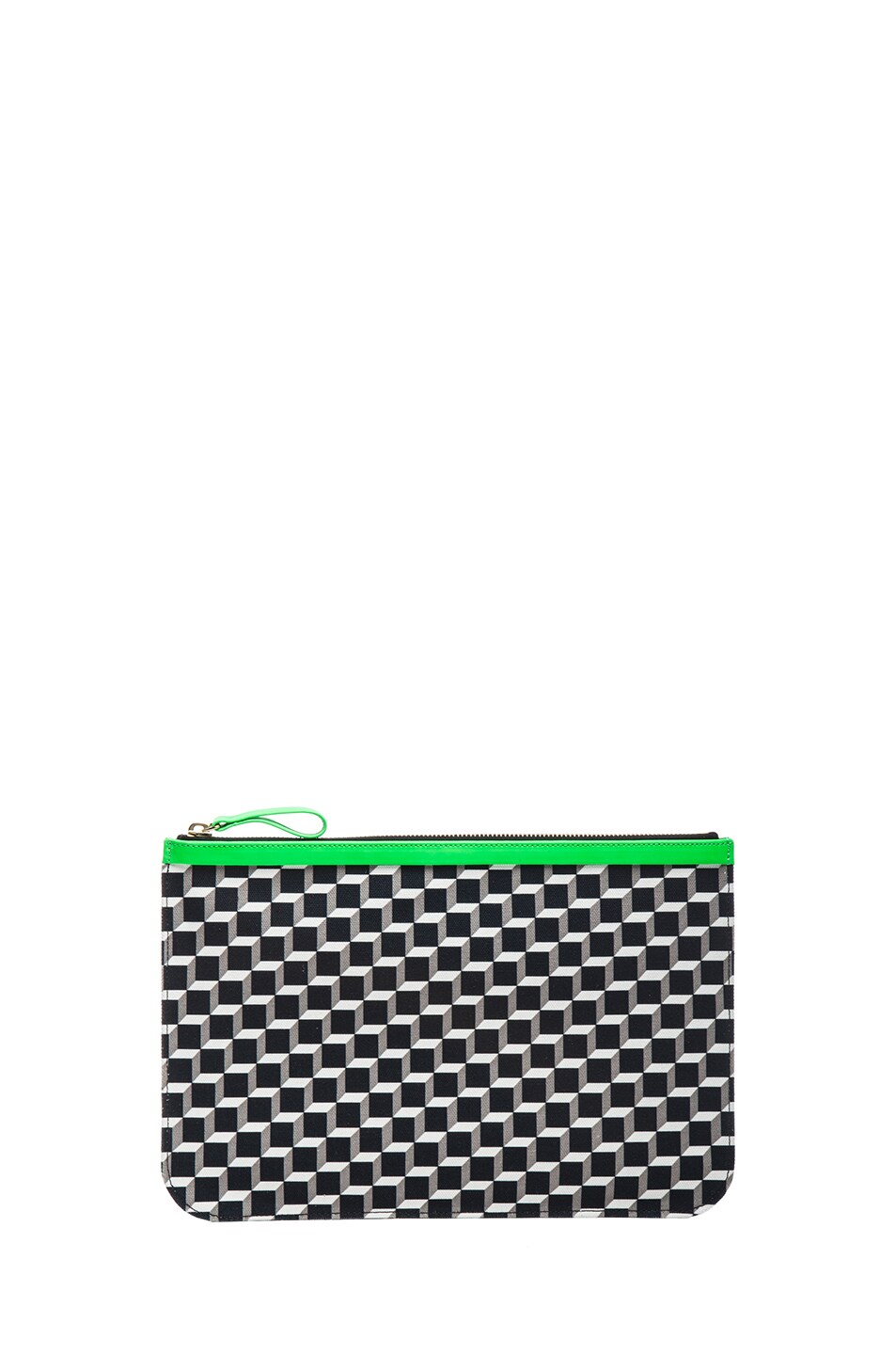 Image 1 of Pierre Hardy Large Pouch in Black & Neon Green