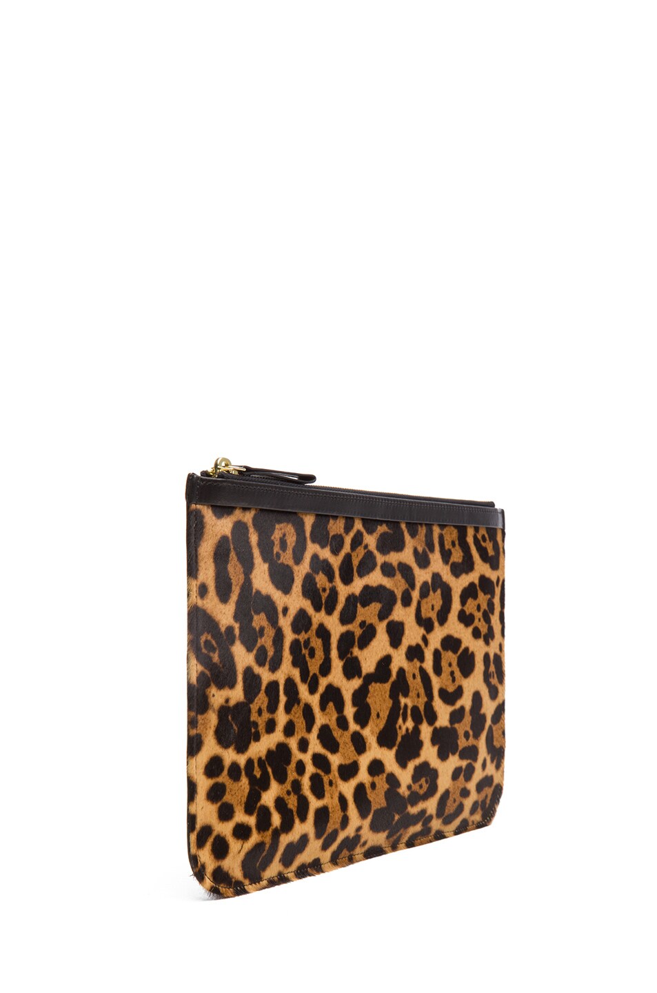 Pierre Hardy Large Leopard Calf Hair Pouch in Natural & Black | FWRD