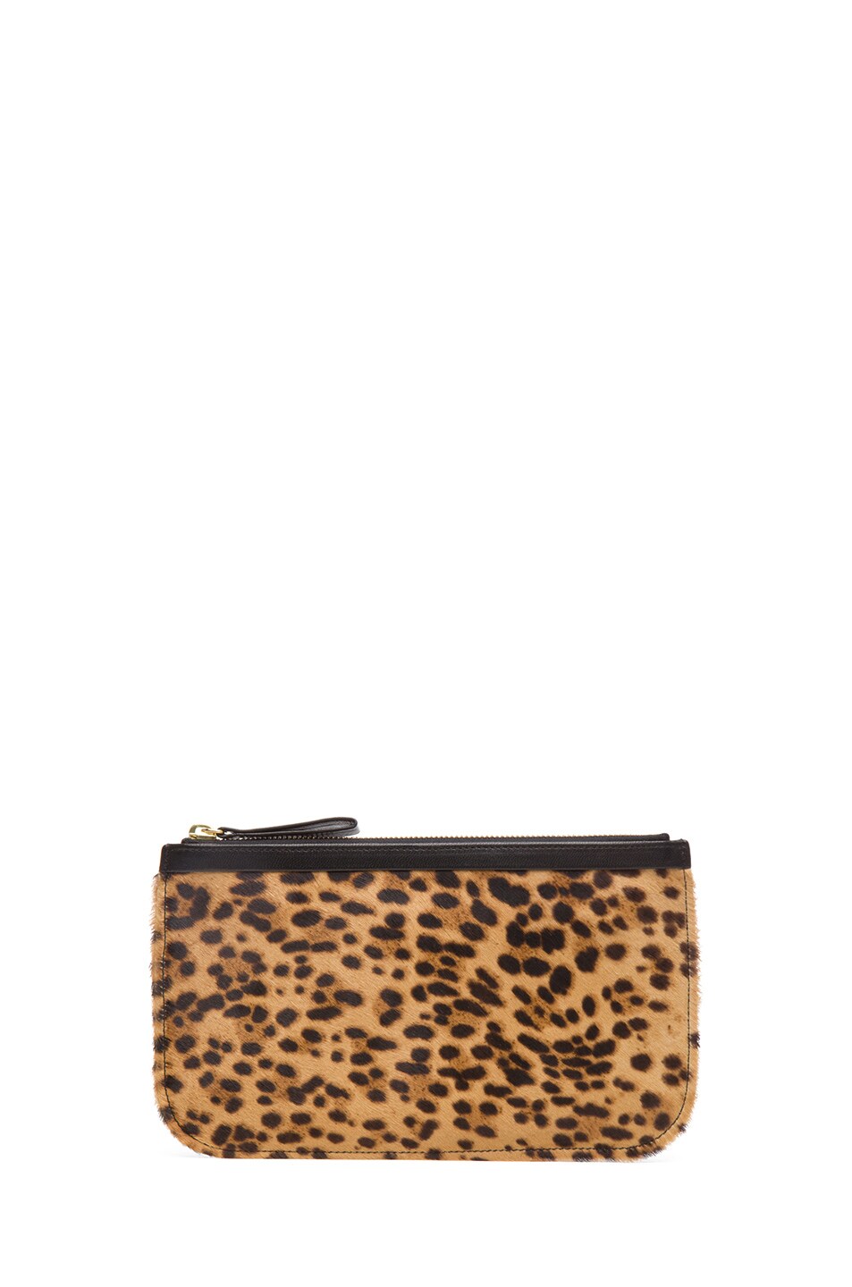 Image 1 of Pierre Hardy Medium Leopard Calf Hair Pouch in Natural & Black