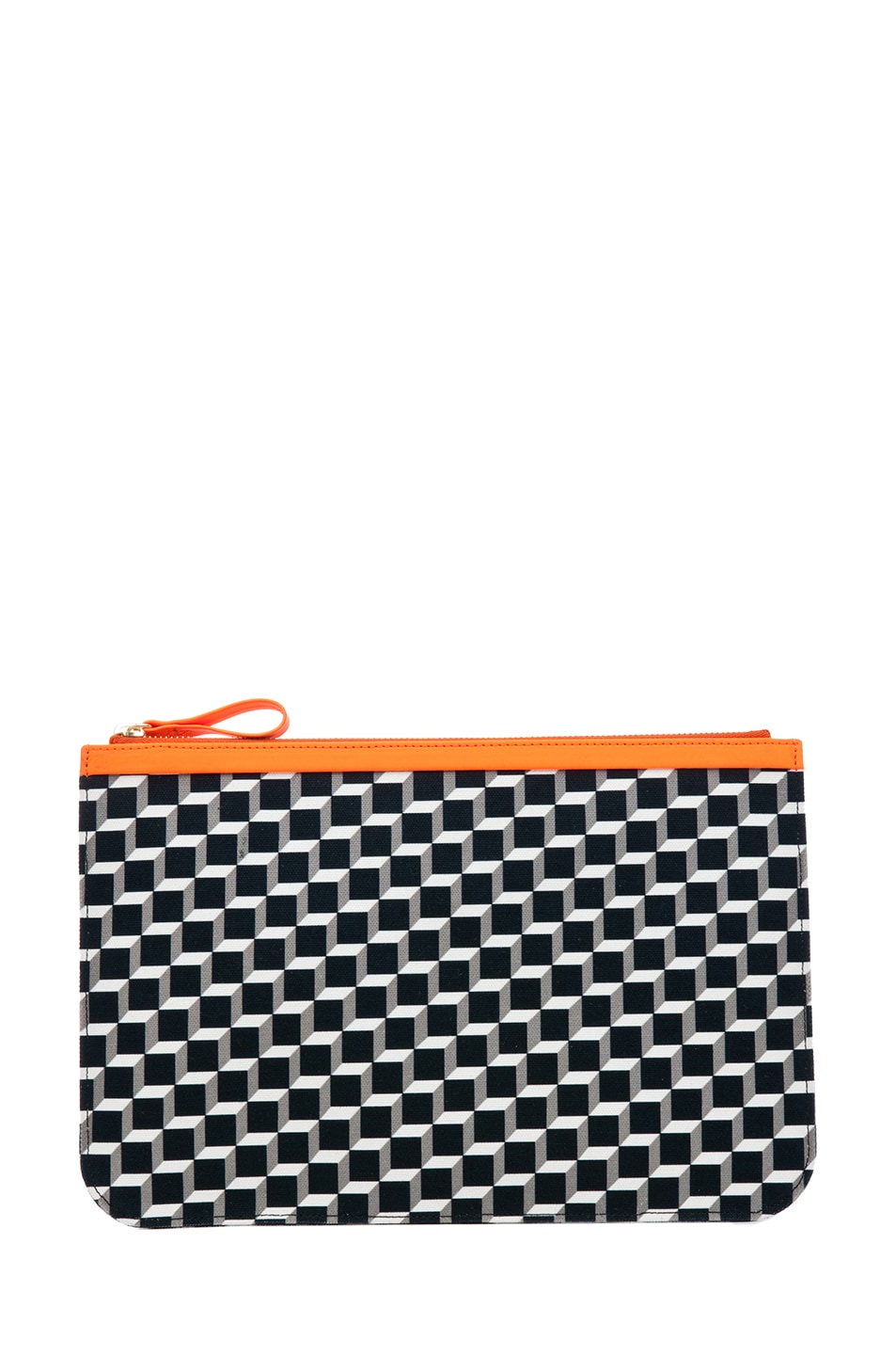 Image 1 of Pierre Hardy Large Pouch in Black & Neon Orange