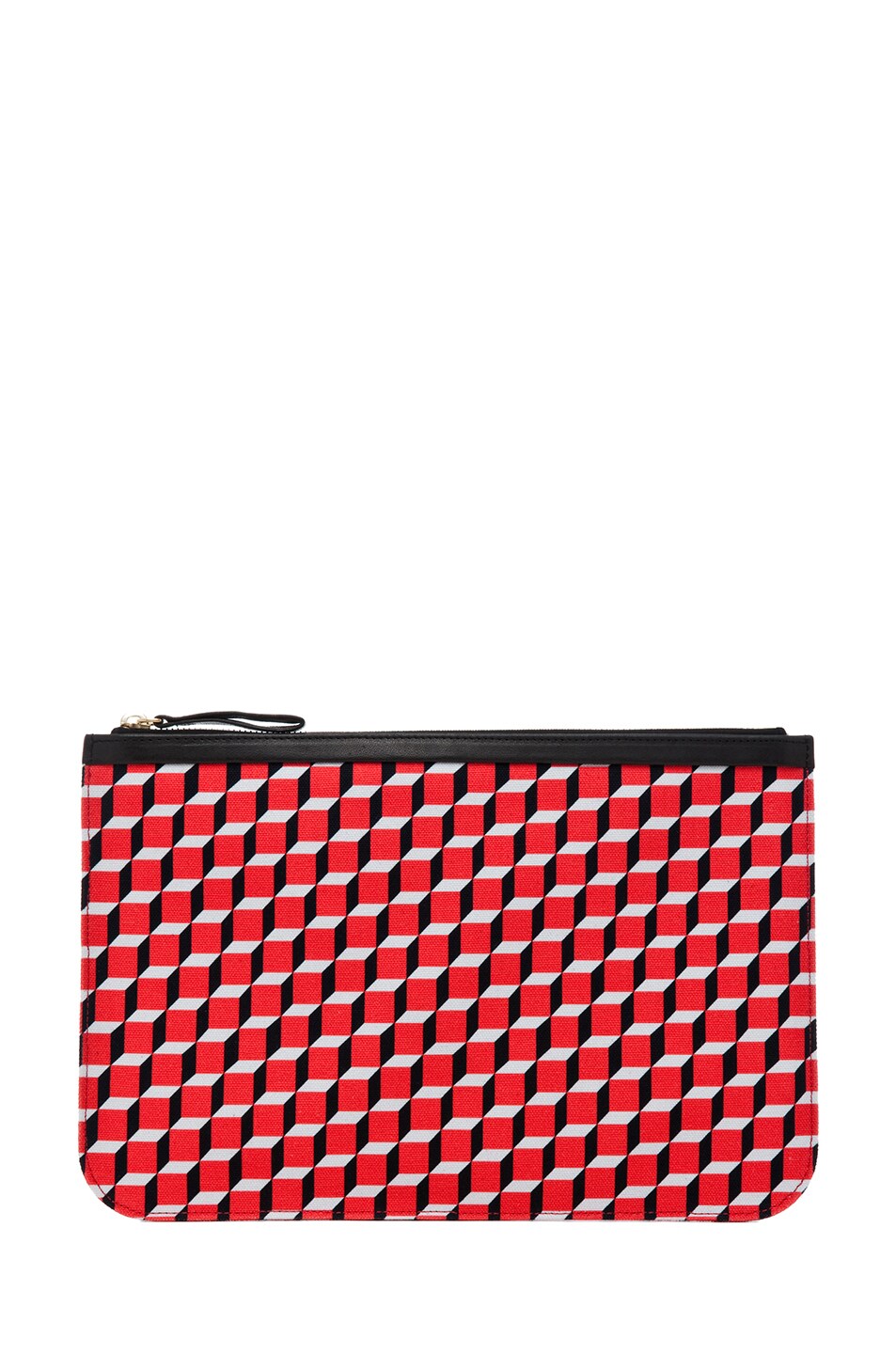 Image 1 of Pierre Hardy Cotton Cube Pouch in Red & Black