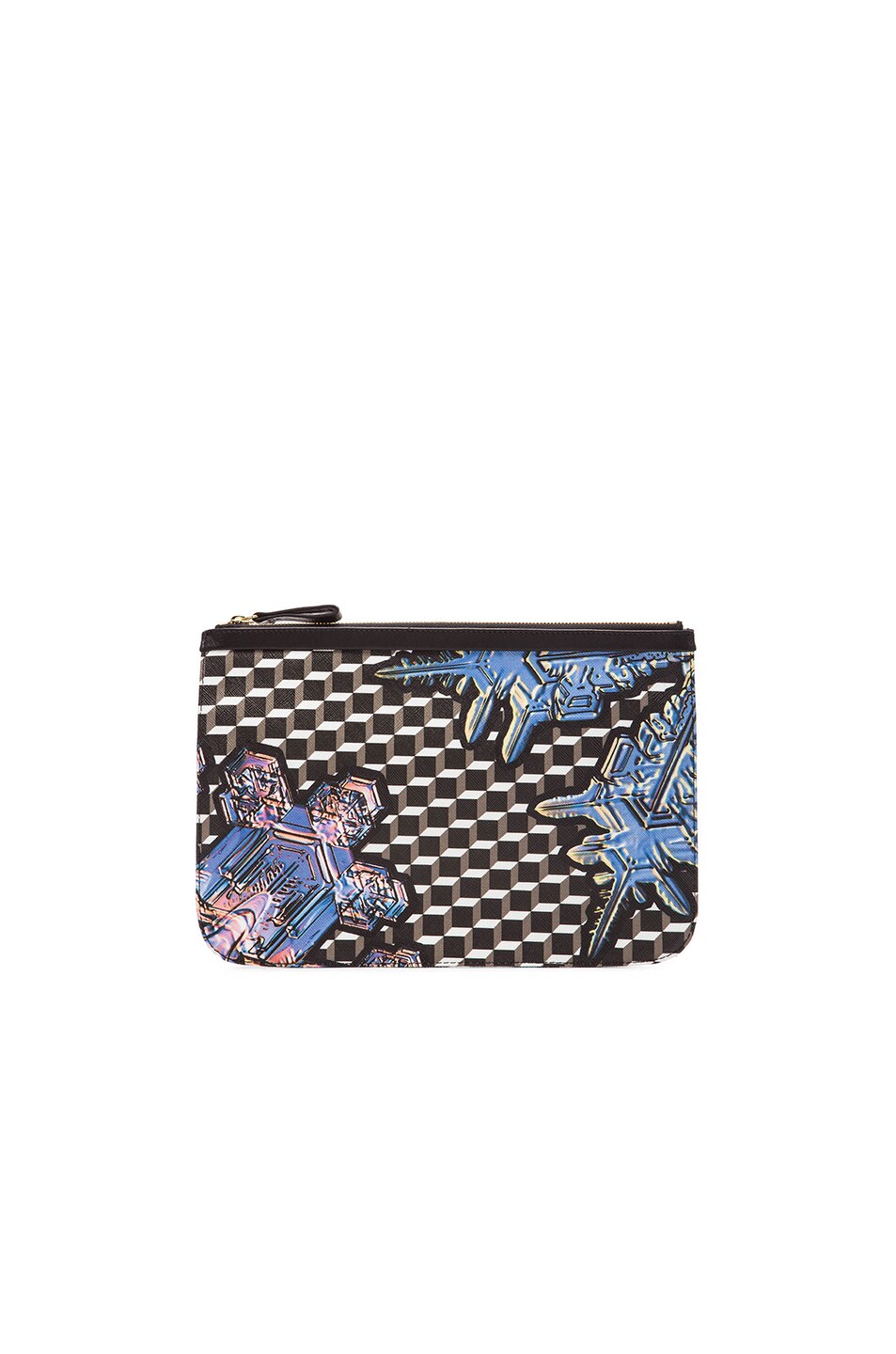 Image 1 of Pierre Hardy Canvas Crystal Cube Print Pouch in Black & Dawn