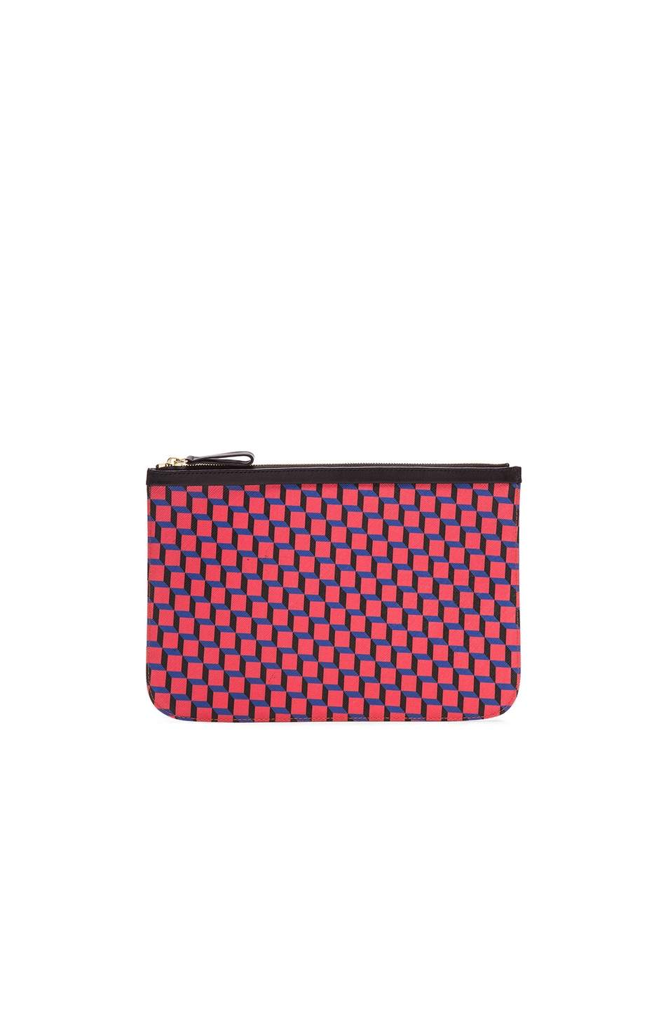 Image 1 of Pierre Hardy Canvas Cube Print Pouch in Black & Red