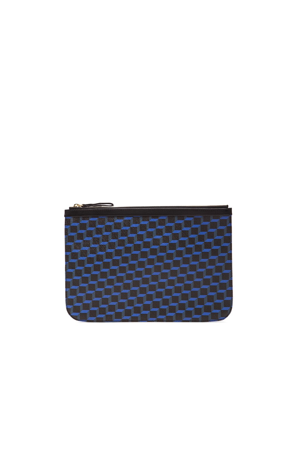 Image 1 of Pierre Hardy Canvas Cube Print Pouch in Black & Navy
