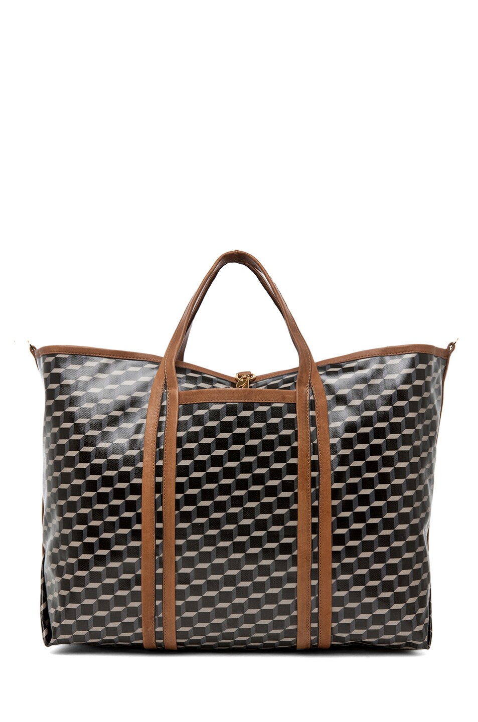 Image 1 of Pierre Hardy Cube Leather Bag in Grey & Natural