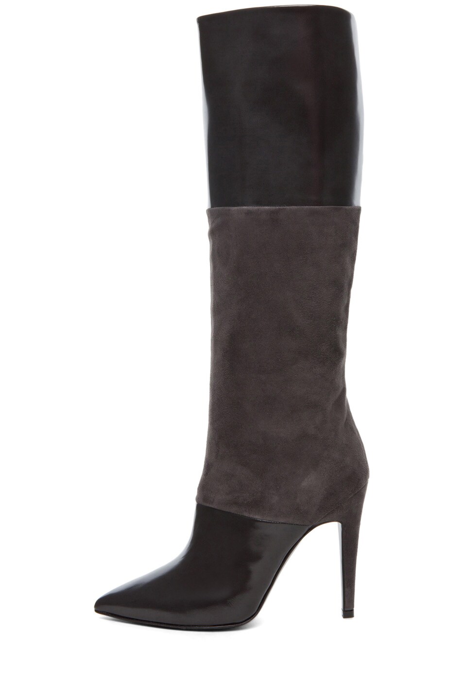 Image 1 of Pierre Hardy Suede and Leather Boot in Anthra Grey
