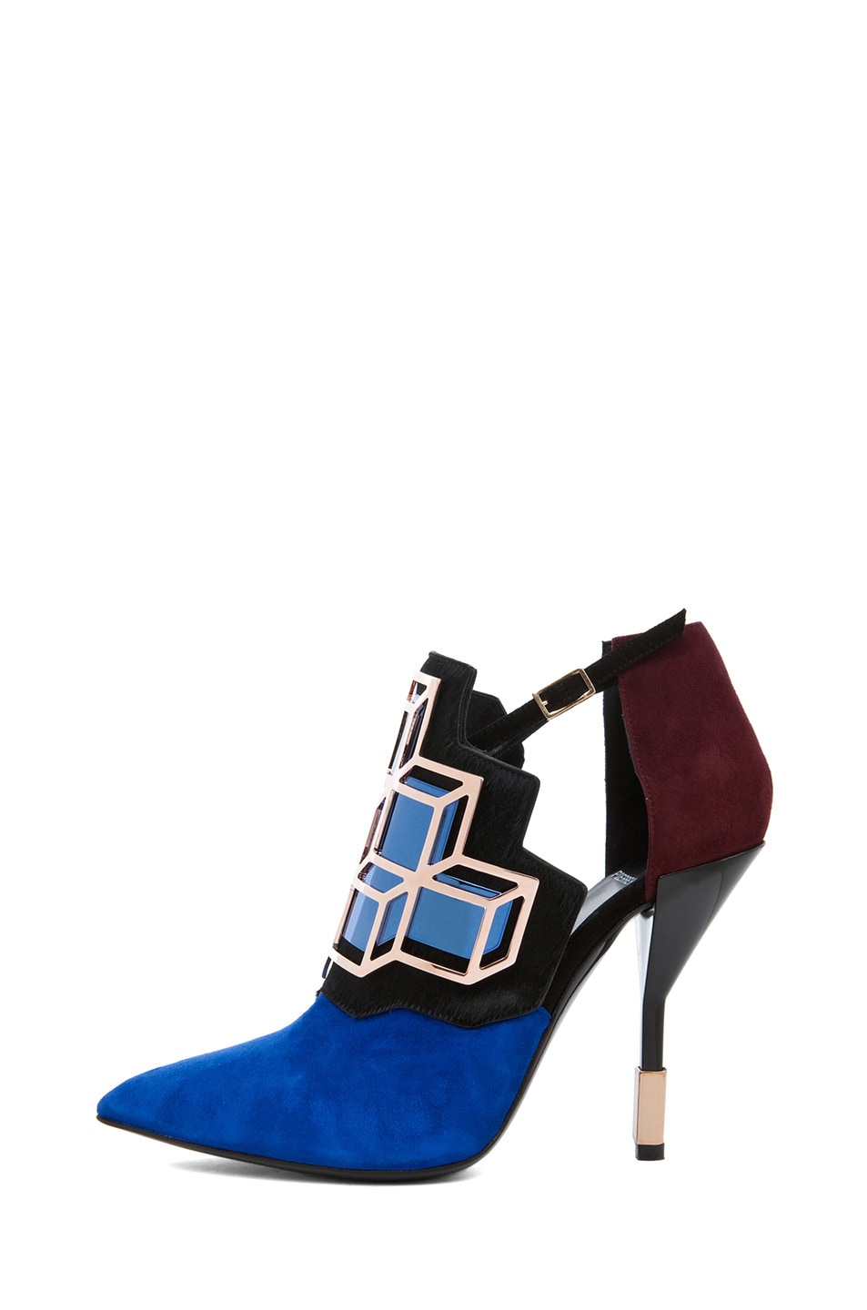 Pierre Hardy Suede Cube Bootie in Trico | FWRD